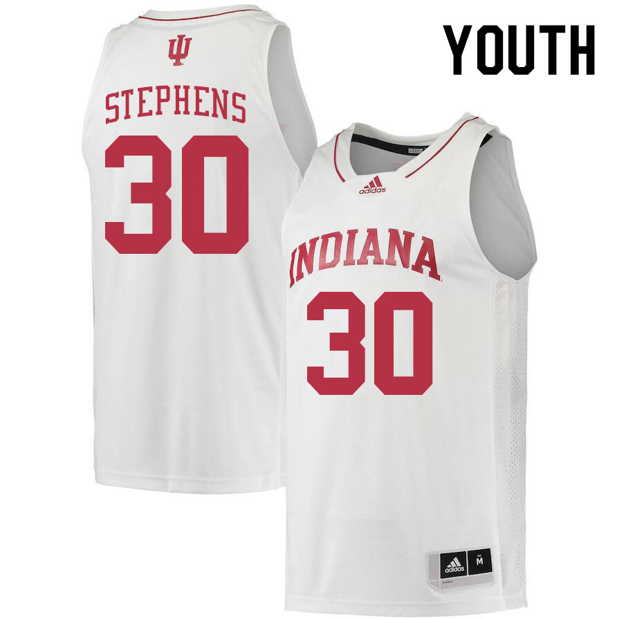 Youth #30 Ian Stephens Indiana Hoosiers College Basketball Jerseys Stitched Sale-White - Click Image to Close